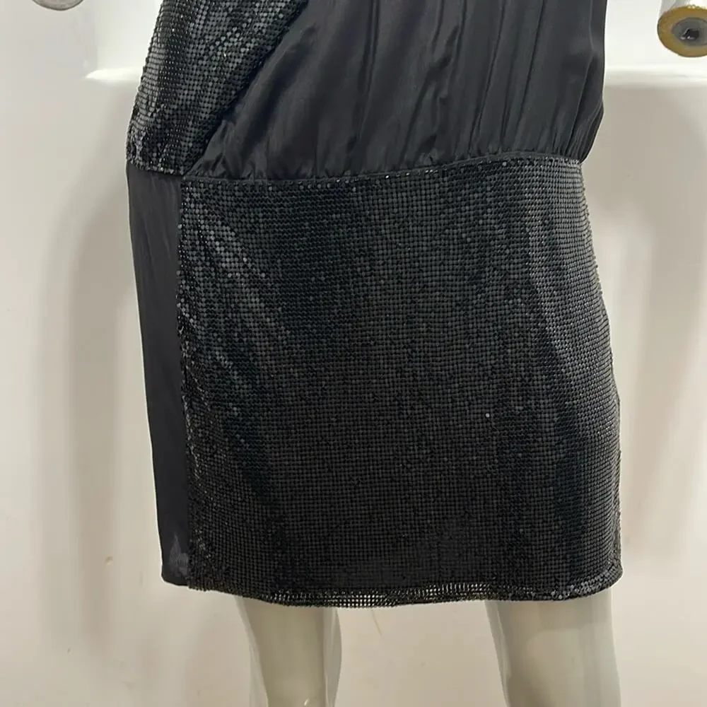 Sheri Bodell One Shoulder Beaded Dress  Black Size S - Picture 6 of 12
